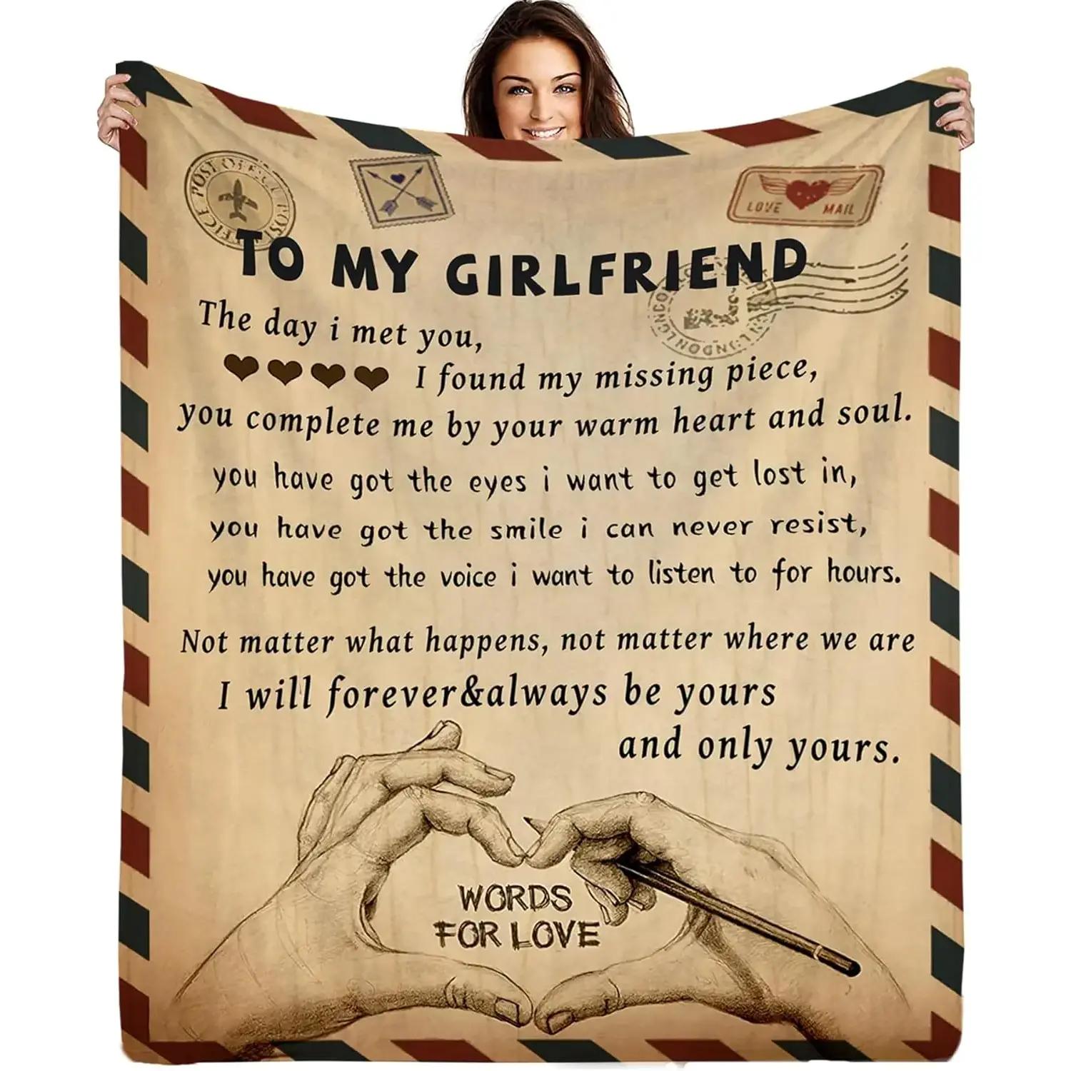 Gifts for to My Blanket Romantic Gifts for Her I Love You Throw Blankets Birthday Anniversary Blankets for Bed Sofa-280GSM