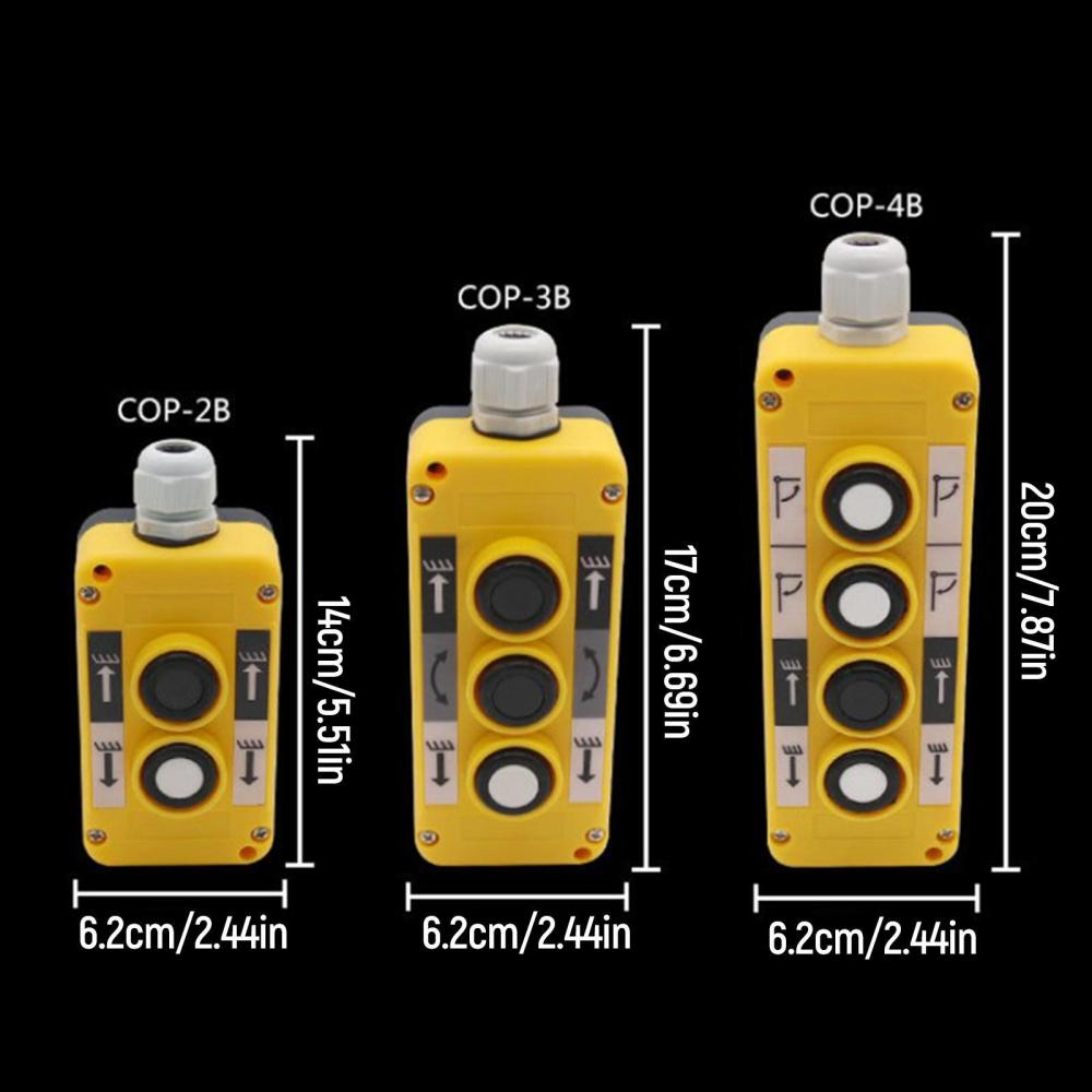 Crane Trailer Hoist Push Button Switch, 3 Button Industrial Remote Control