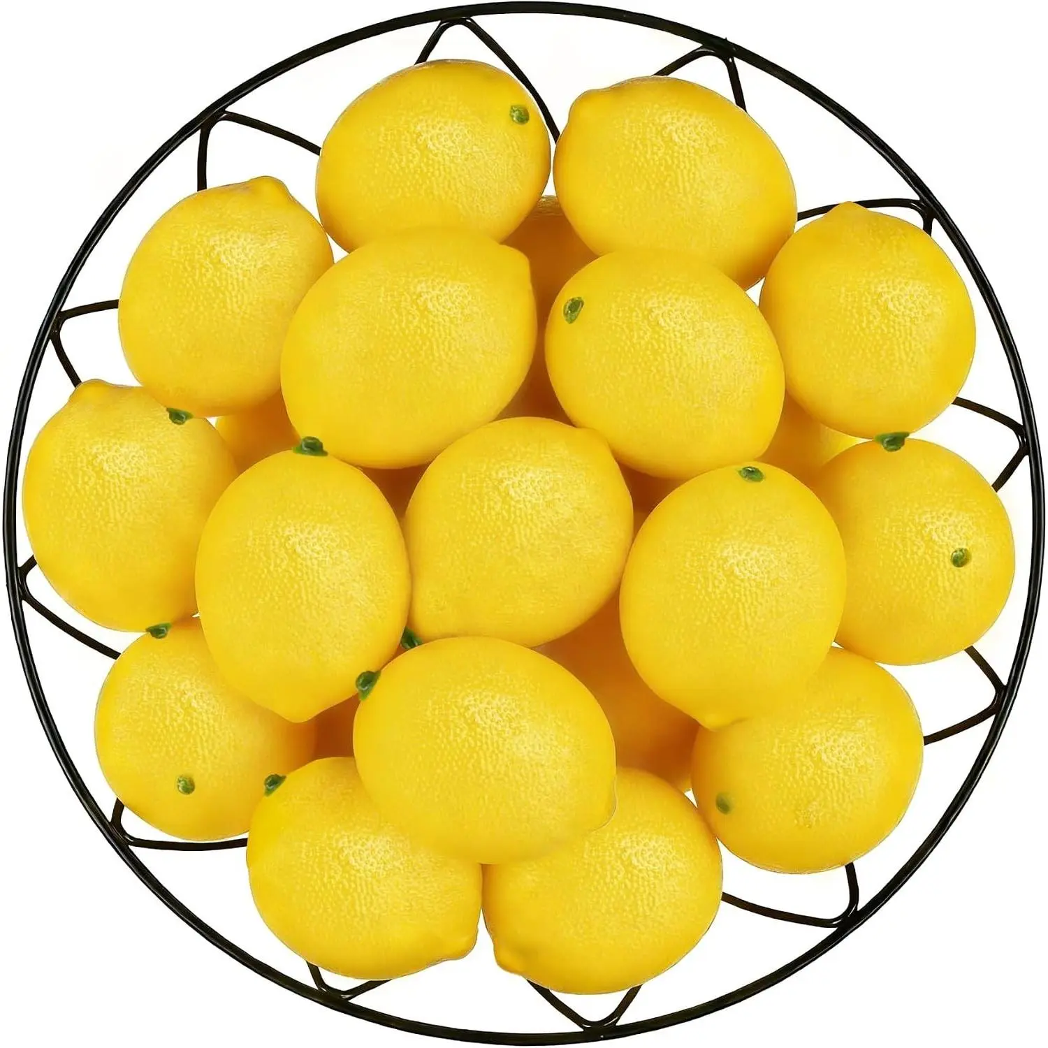 20Pcs Fake Fruit Realistic Lemons for Kitchen Bowls and Table Decor | Artificial fruit with textured matte peel and ripe yellow color; reusable accents for trays, coffee bars and photography