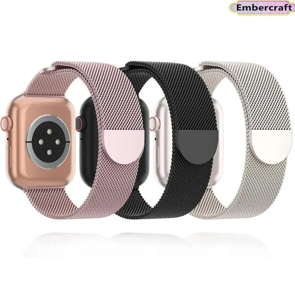 3-Pack Magnetic Stainless Steel Watch Bands for Apple Watch, Viral Adjustable Metal Mesh Replacement Strap Fits Series 4 5 6 7 8 9 10 11 SE Ultra Ultra 2 Ultra 3 38-49mm, Comfortable Daily Wear, Office, Workout, Fashion Gift