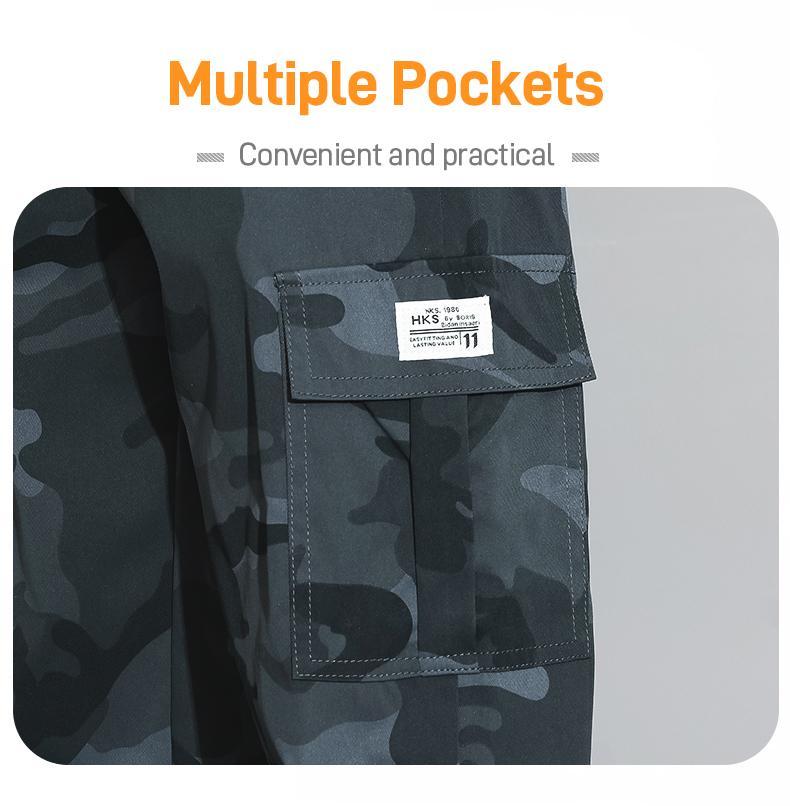 Men's Plus Size Jogger Pants, Relaxed Fit Casual Cargo Sweatpants with Elastic Drawstring Waist & Zipper Large Side Pockets, Lightweight Breathable All-Season Tapered Joggers for Daily Wear, Workout, Jogging, Hanging Out, Big Size Man Clothing