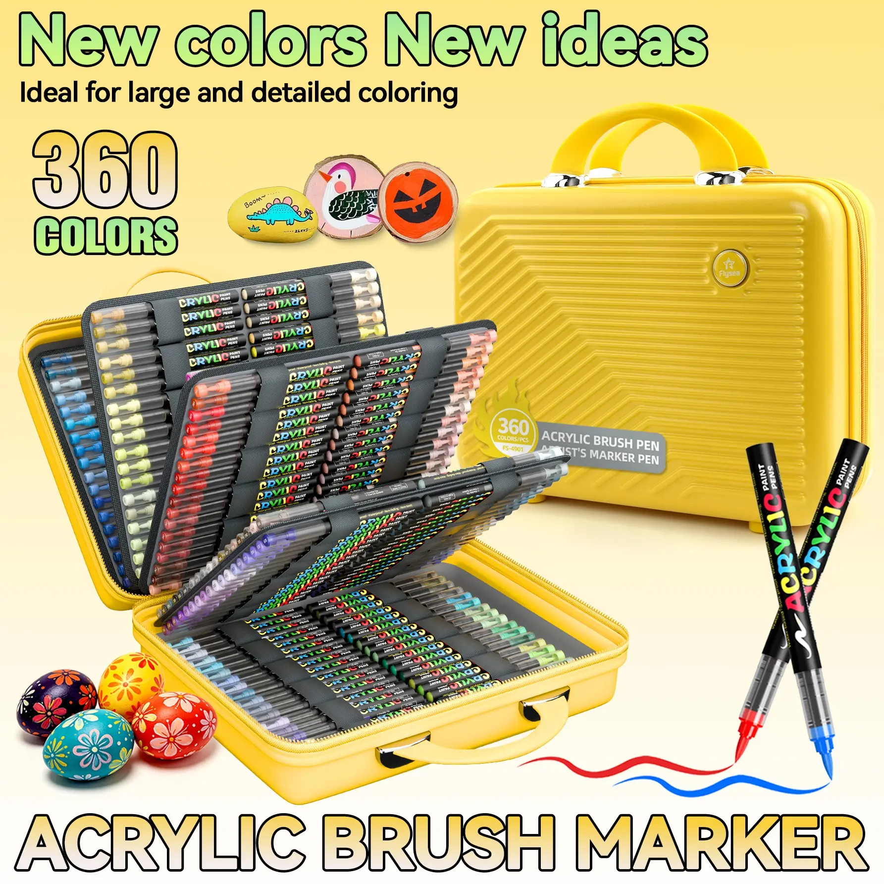 Professional Art Markers Set, 360 Colors, Liquid Acrylic Pens, Soft Tips, Ideal for Painting, Sketching, Layering, Various Materials