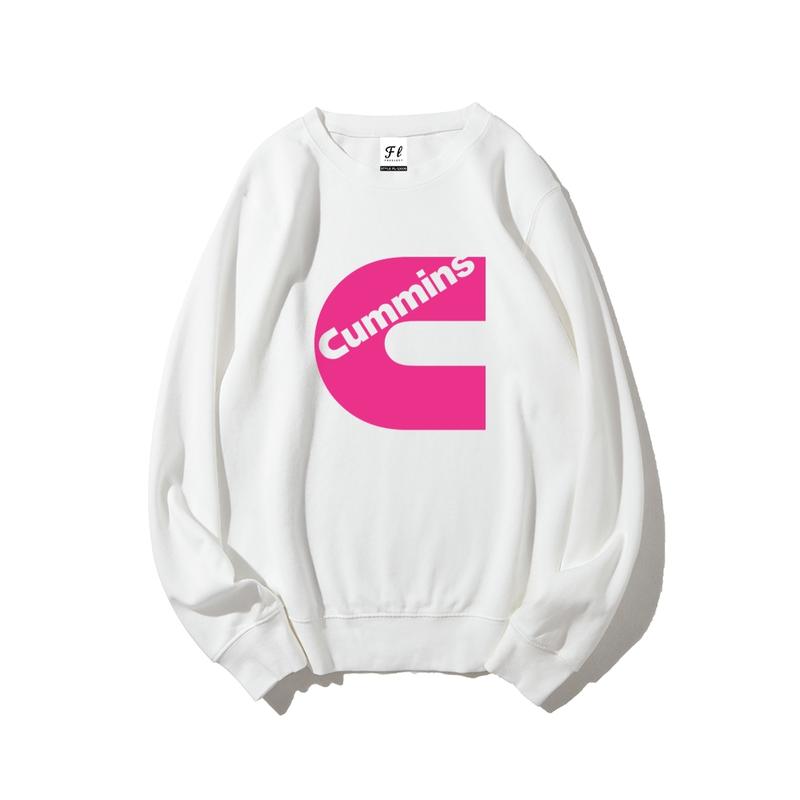 Stylish Cummins Pink Logo Sweatshirt – Fashionable unisex sweatshirt, suitable for both men and women, crew neck top, streetwear style.