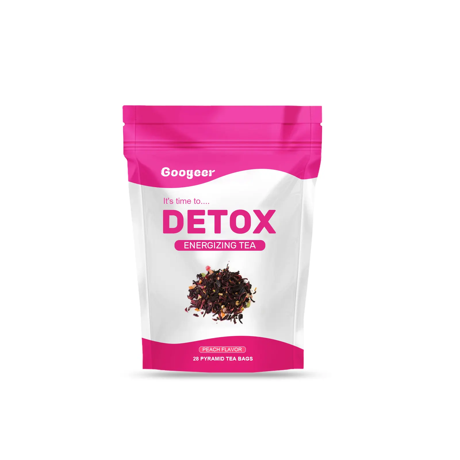 Googeer Certified Organic Low-Calorie Plant-Based Peach-Flavored Packaged Beverage, Non-Alcoholic Fruit & Herbal Tea Blends, Women's Daily Wellness Support Pyramid Tea Bags