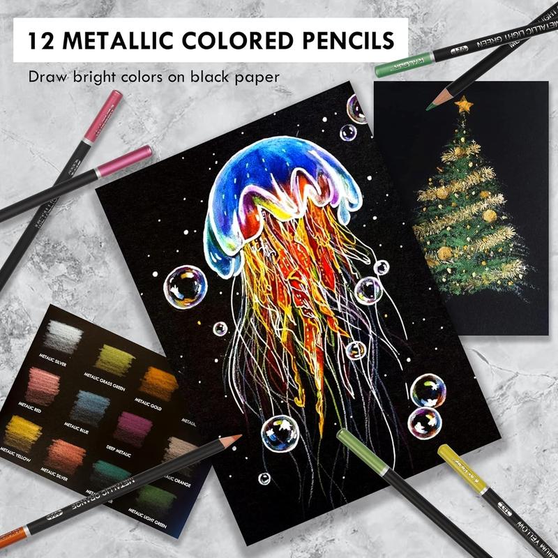 Colored Pencil Set, 180pcs/set Premium Colored Pencils, Wax-based Pencil for Coloring Drawing Sketching Shading Blending, Art Supplies for Adults Artists