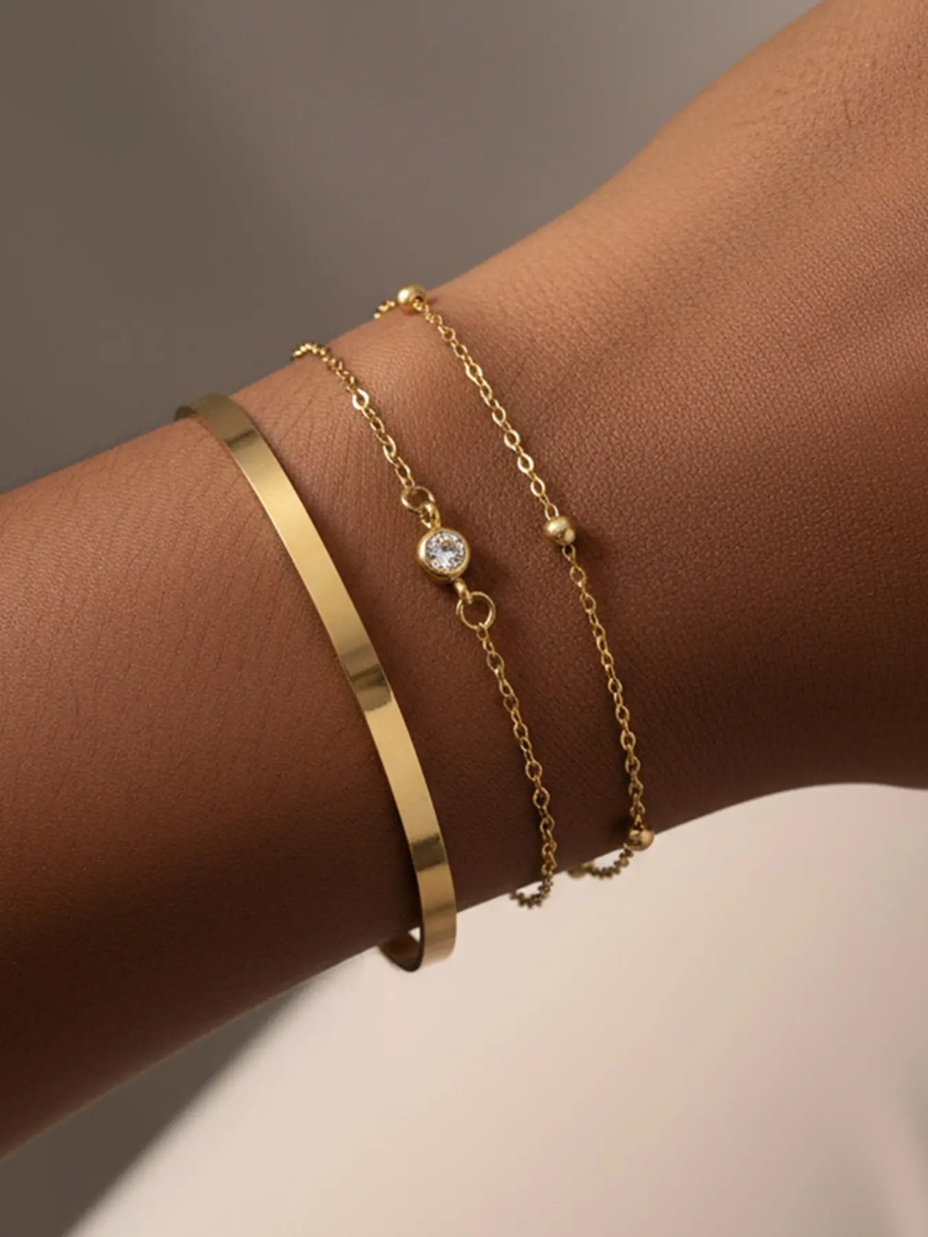 3 Pieces Stainless Steel Bracelet Set Fashion Stackable Cuff Bracelets for Men and Women Bangles for Daily Wear Party Jewelry Valentine's Day Gift