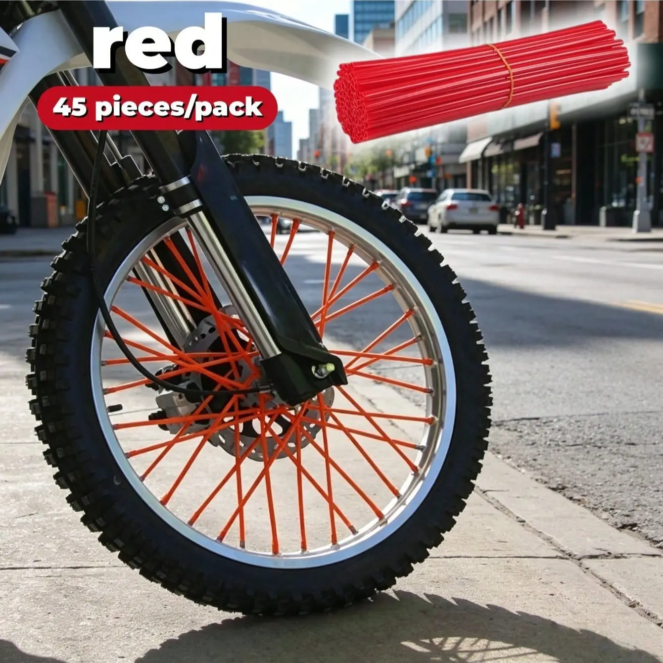 72pcs Motorcycle Bicycle Spoke Guards, Colorful Spoke Protectors, Wheel HUB Decorative Strips, Suitable for Off-Road Bikes, Motorcycles, Wheelchairs