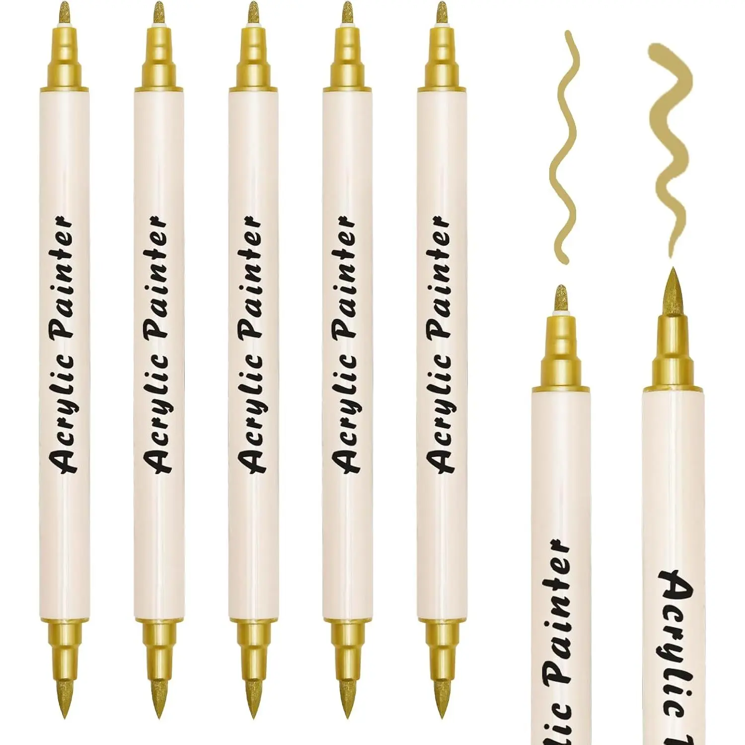 Double Tip Marker,   Pens,1mm Fine and Brush Tips,  Markers Permanent for Rock,,Metal,Fabric,Plastic,Glass,Ceramic,Diy Crafts,Large Ink Capacity, High Coverage