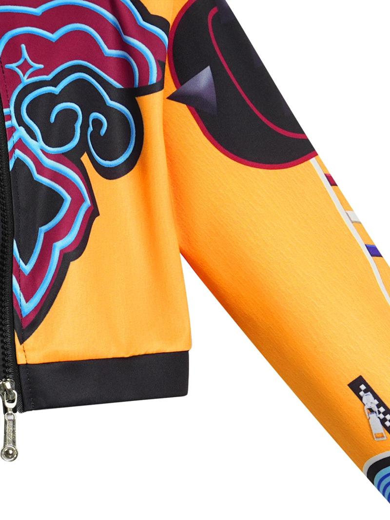 K-Pop Rumi Girls' Costume Set, Halloween Role Play, Character-Based Crop Top, All Seasons Fitted Kint Fabric, Moderate Thickness