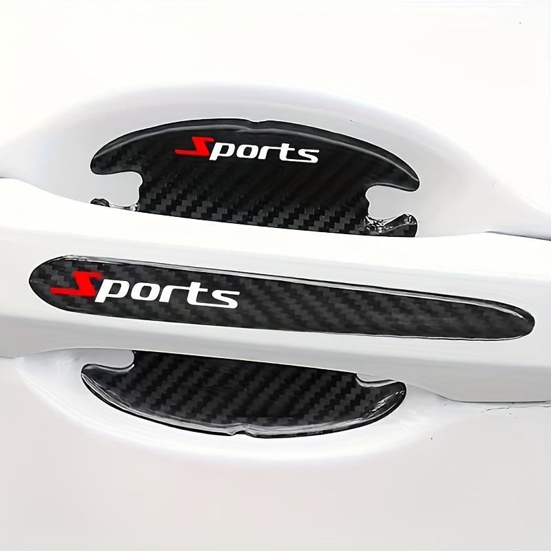 8pcs Polyester Car Door Handle & Bowl Protector Stickers - Scratch-Resistant Rubber, Fit for Front Door Protection, Vehicle Accessories (Red & Blue), Vehicle Handle Cover | Modern Vehicle Decor | Durable Polyester