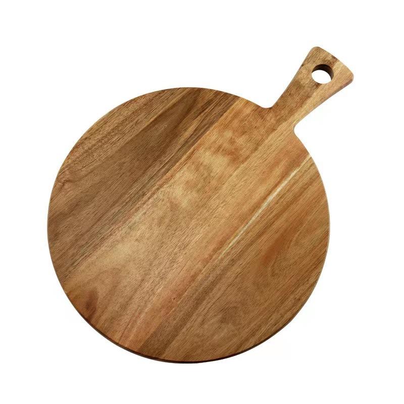 Round Bamboo Cutting Board, Pizza Tray, Cheese Board, Food Serving Plate, Bread and Cookie Holder, Kitchen Utensil, Eco-Friendly Design