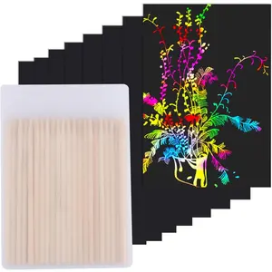 Scratch Art Paper Rainbow Sets for Kids 100 Pcs-Black Magic Scratch Off Craft Set Classroom Supplies Kits for Age 3-12 Kids Party Games Birthday Gifts Easter Basket Stuffersfidget toys