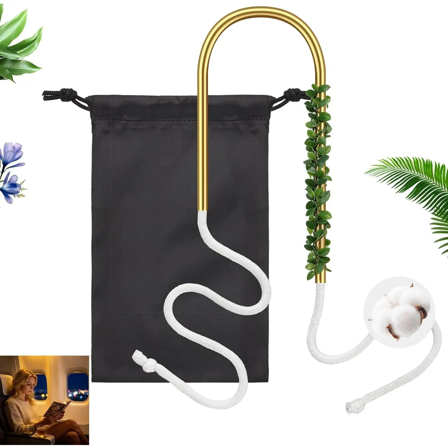Self Watering Devices, Automatic  Waterer Indoor with  Rope, Solid Brass Wick System for Easy  Live Houseplants Self Watering and ,  Gifts for  Lovers