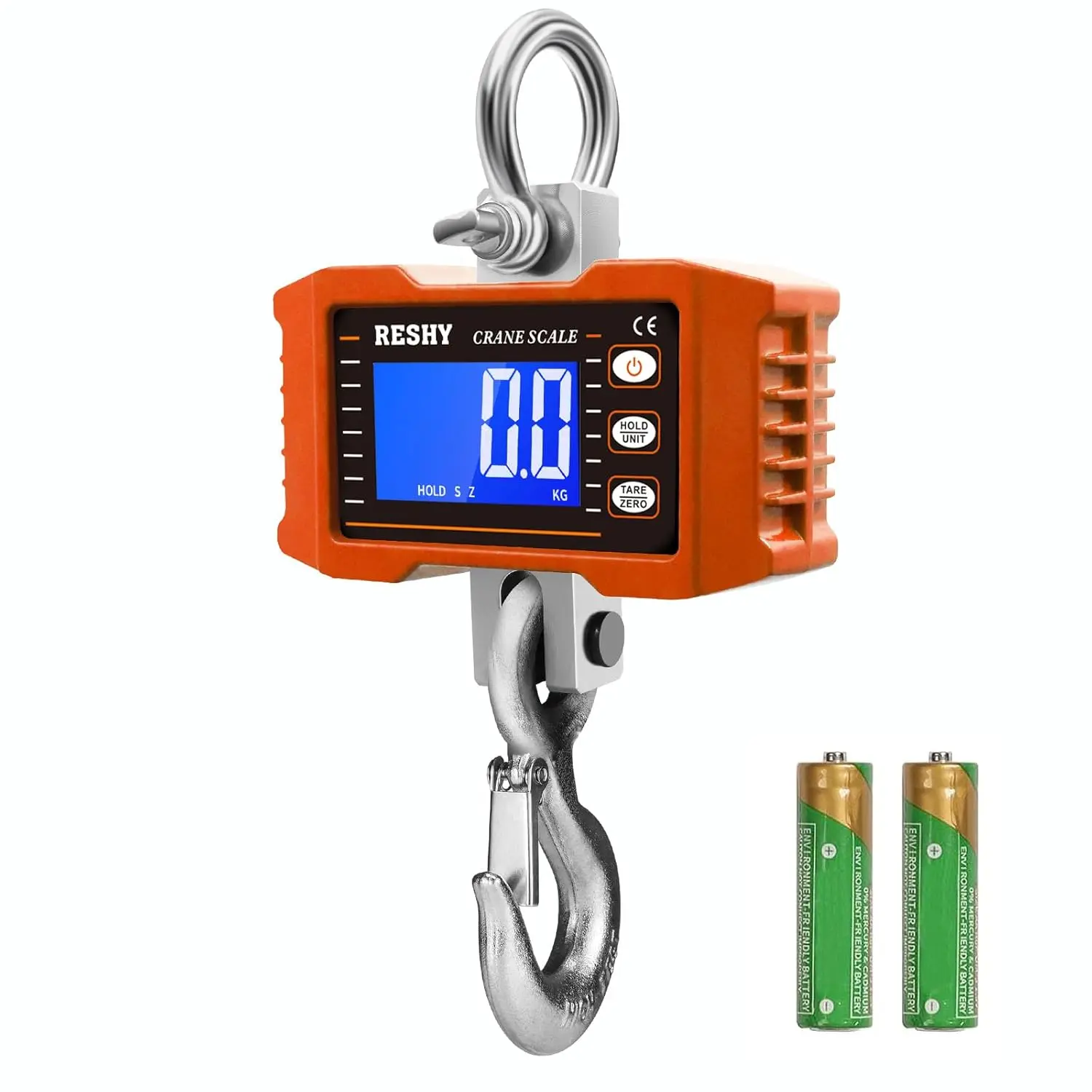 Aluminum Alloy Industrial Scale - 2200lb/1000Kg Capacity, CE Certified, Tare Function, Suitable for Farm Livestock & Construction, Ideal for Hunting in Harsh Environments (kg/lbs Measurement)