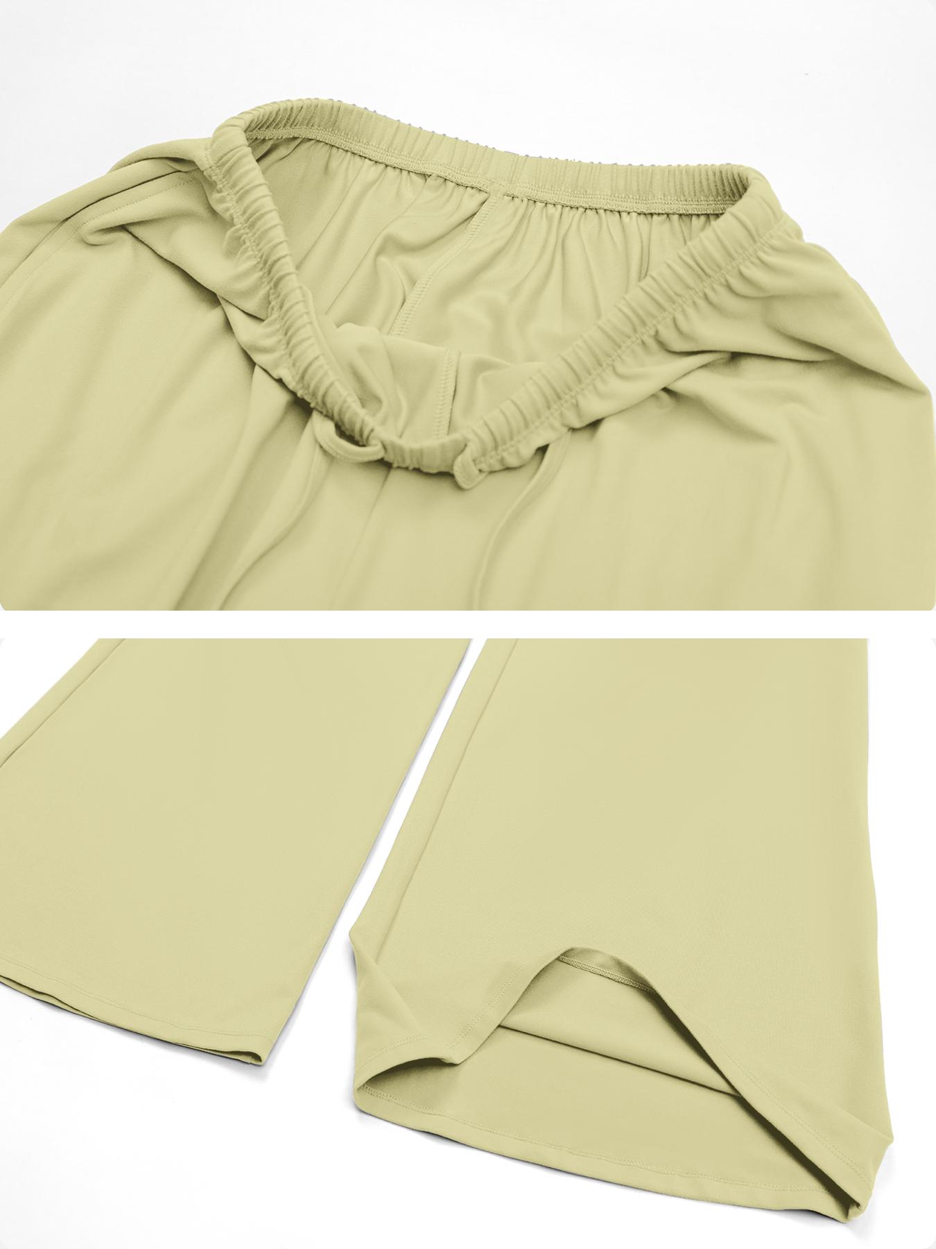 Women's Solid Crop Tank Top & Wide Leg Pants Set, Casual V Neck Sleeveless Top & Trousers for Daily Outdoor Wear, Ladies Sportswear for Summer Sports, Yoga and Airport Outfits, Gym Outfit Women's Solid Crop Tank Top & Wide Leg Pants Set, Casual V Neck Sleeveless Top & Trousers for Daily Outdoor Wear, Ladies Sportswear for Summer Sports, Yoga and Airport Outfits, Gym Outfit
