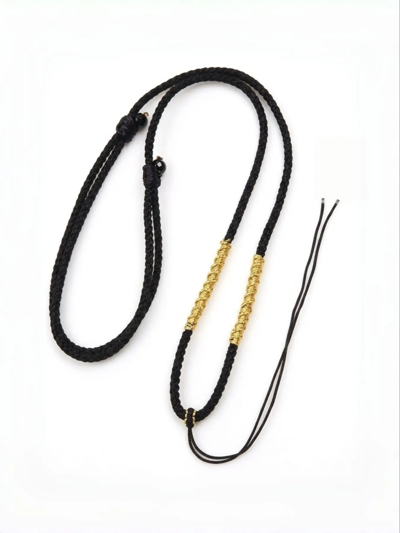 Adjustable Handmade Thread Necklace Chain, 46-78cm, Plain Knot Design, Unisex, Jade Pendant, Buddha Amulet Necklace Cord