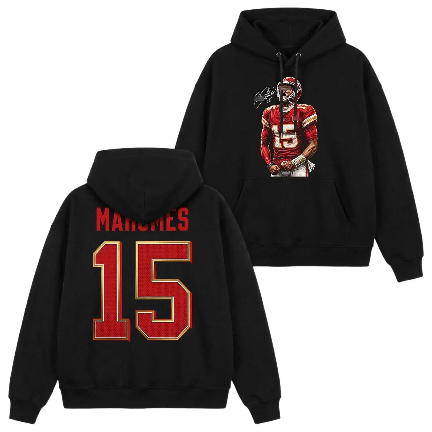 [Sale Up To 50%]Unisex "Showtime" # 15 Football Hoodie, Chiefs Quarterback Graphic Hoodie, "Showtime" Player Name & Number Sweatshirt, Vintage Football Fan Apparel, Chiefs Fan Hoodie, Game Day Streetwear, Retro Sports Graphic Hoodie, Gift for Football Fan