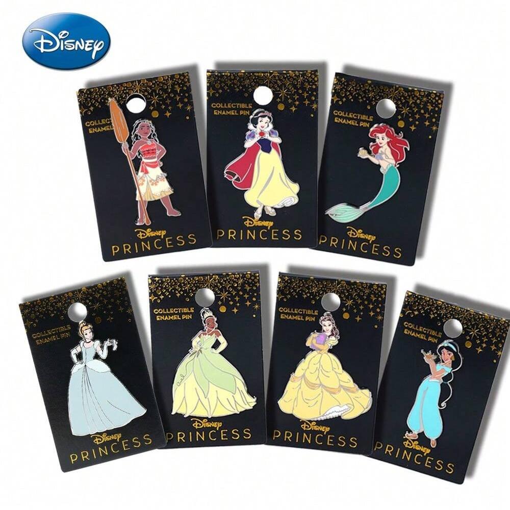 1Pc Disney Officially Licensed Collectible Enamel Princess Brooches Snow White Cinderella Ariel Tiana Moana and Other Beautiful