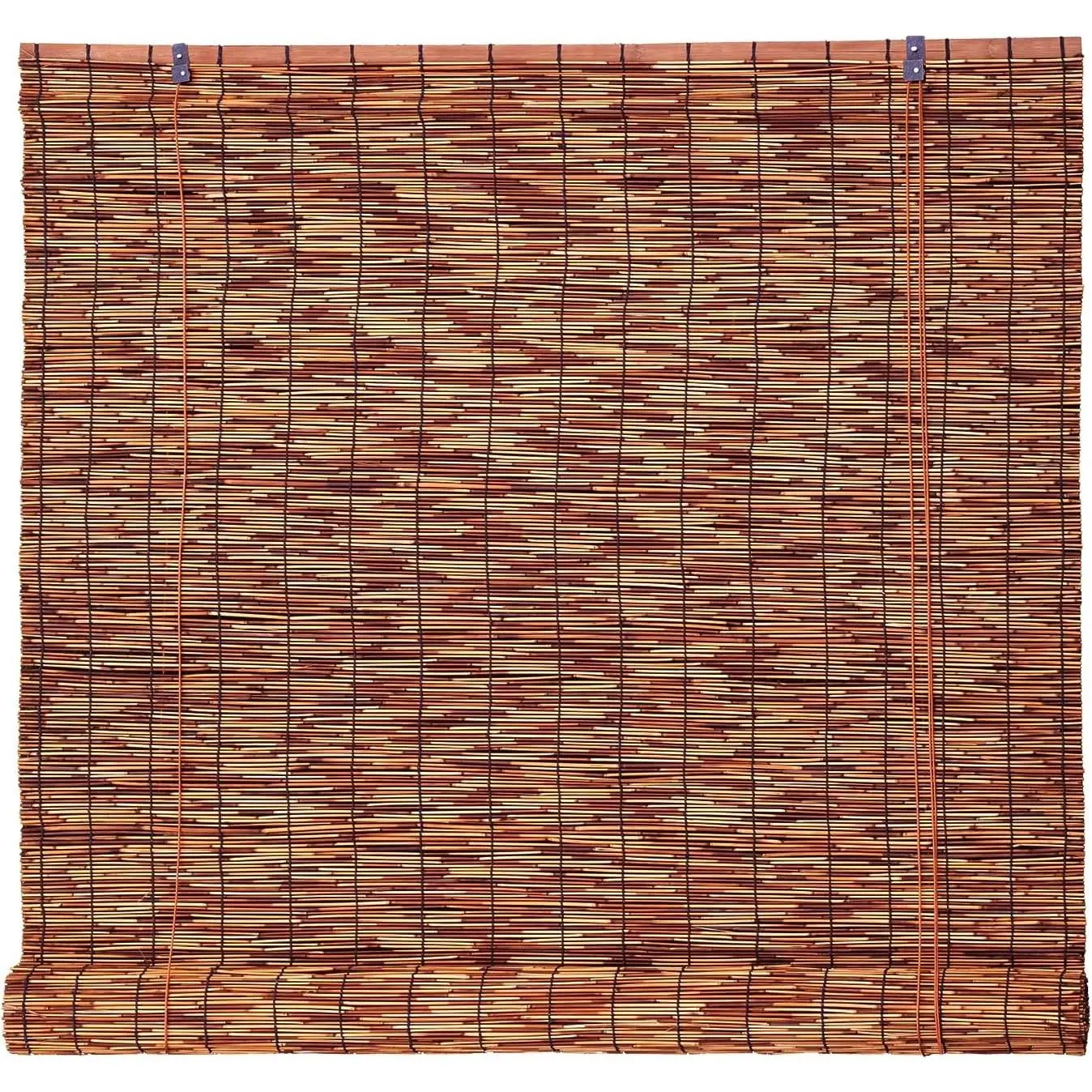 48" W x 72" H Waterproof Privacy Bamboo Outdoor Roller Shades Reed Curtain for Porch Patio Yard Windows Brown