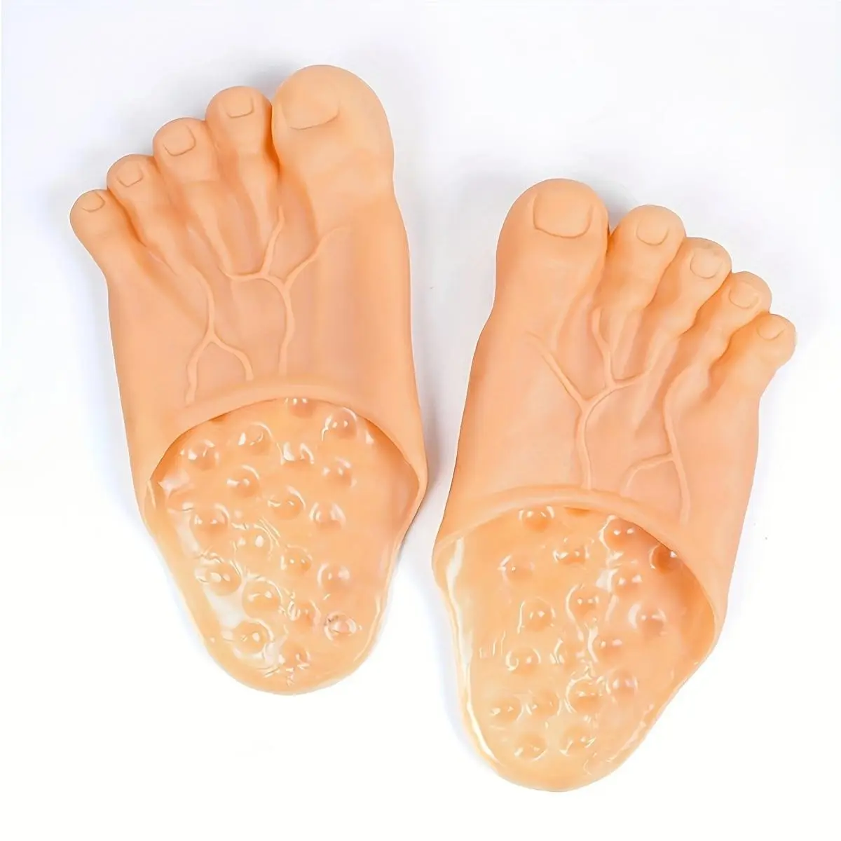 Funny Large Silicone Slippers, Flesh/ Massage Non-Slip Insoles, Hand Washable, Indoor/outdoor, Halloween Costume Accessory, Party Gift