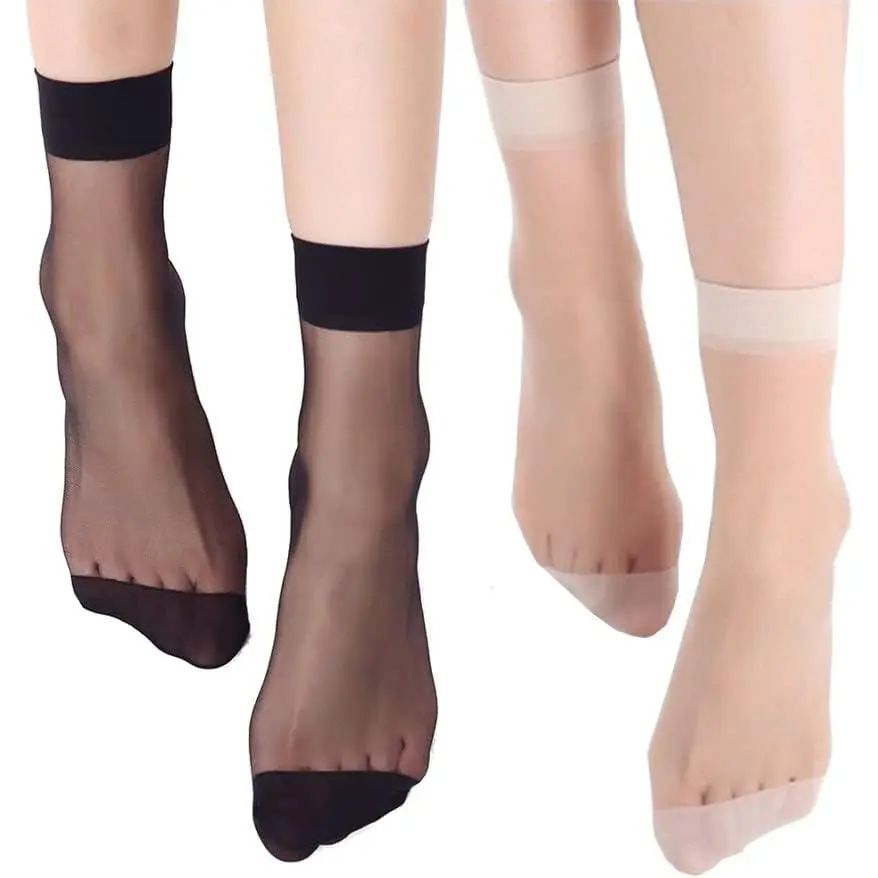 10 Pairs Women's Nylon Ankle Short Sheer Socks