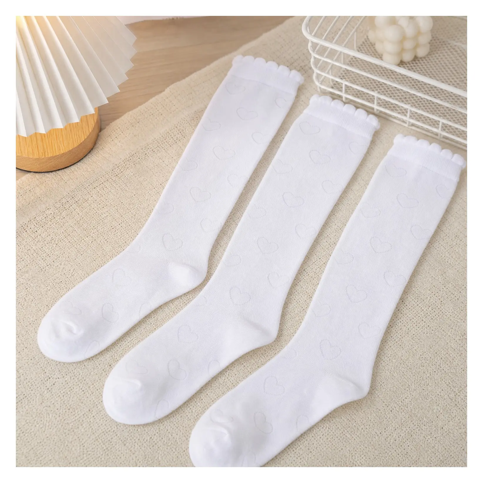 3 Packs Girls' Knee High Knit School Uniform Socks Seamless Toe Dress Socks for 3-11TGift