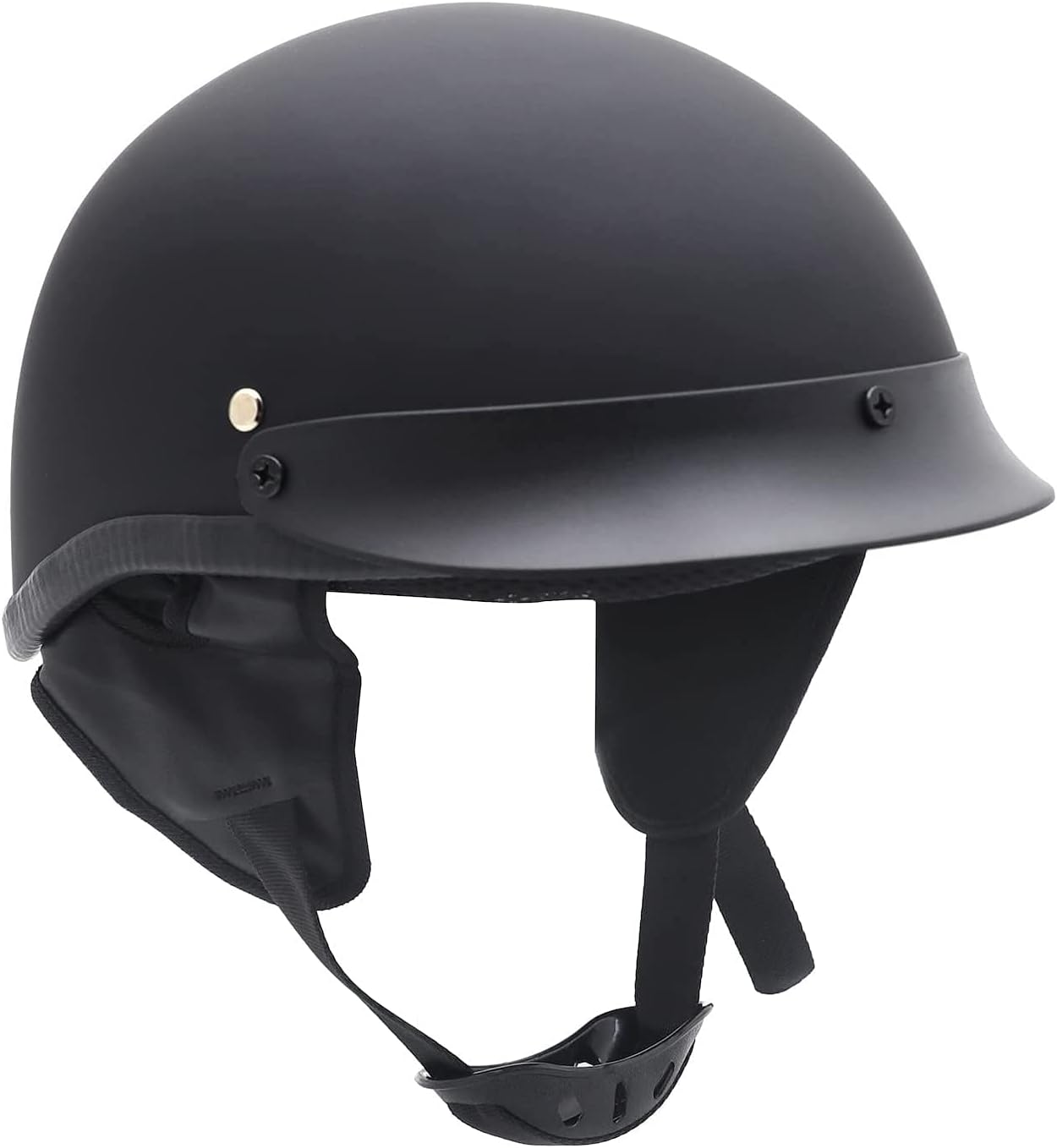 Black Half Face Helmet Compatible with Harley Davidson Chopper Cruiser Biker