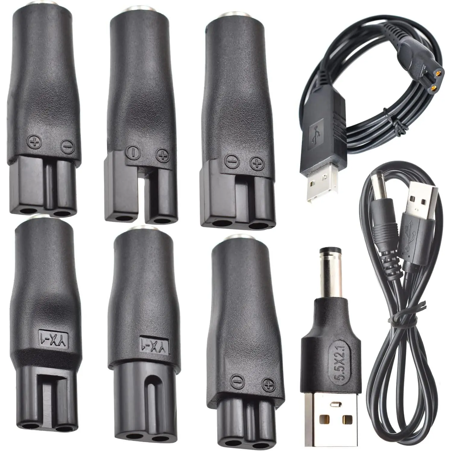 9 count  Power Cord 5V Charger USB Adapter Suitable for Electric Hair Clippers, Beard Trimmers, Shavers, Beauty Instruments, Desk Lamps, Purifiers.