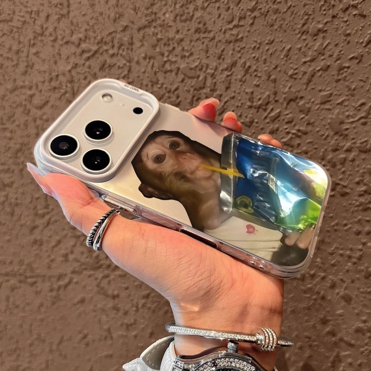 Drin king monkey Pattern Case for iPhone 17 Pro Max 17 Air 16/15/14/13/12/11 Pro Max XR XS E Plus Retro High-end Shockproof Drop Screen Protection Cute Durable PC Smartphone Cover