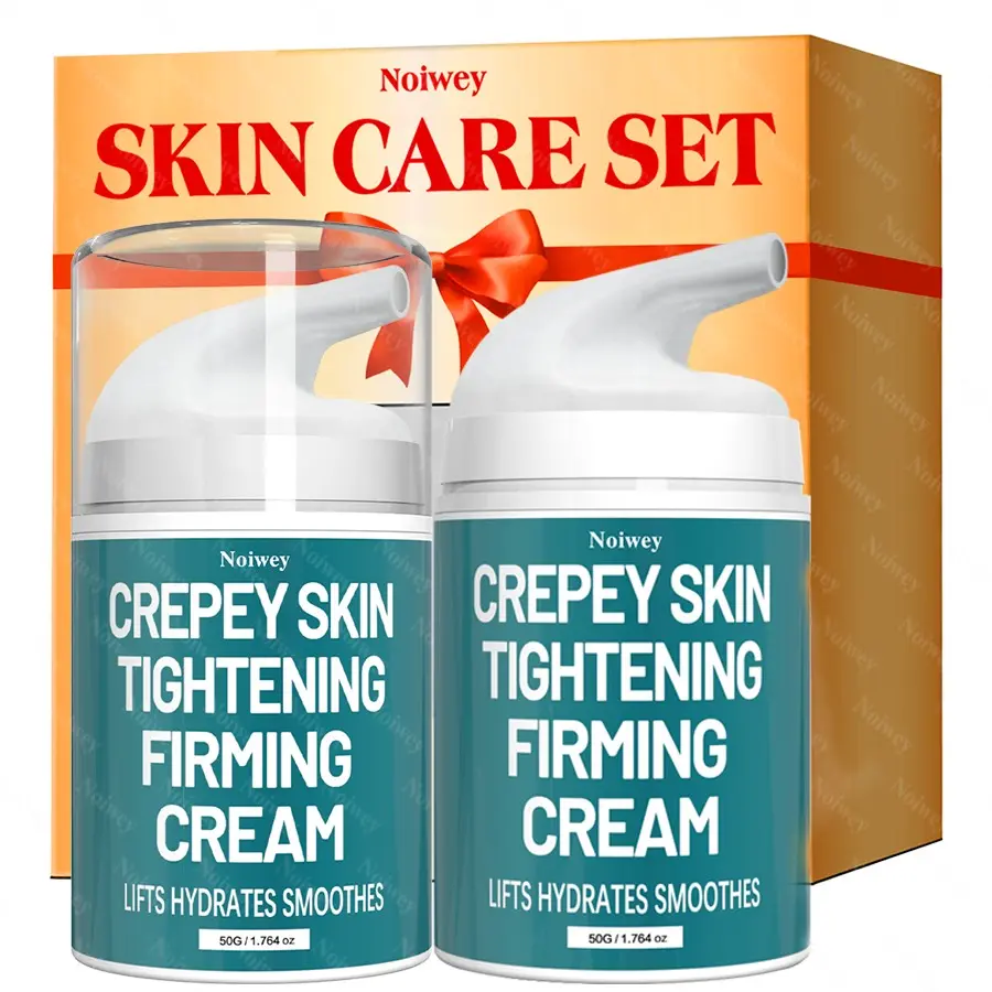 2pcs Crepey Skin Tightening Firming Cream -Ultra Smoothing Skin Cream,Anti-aging skincare,Hydrating Moisturizer with Hyalurohic Acid, Caffeine &Jojoba Oil,Skin Tightening Lotion for Body & Neck,gift box packaging is suitable for giving as a gift to friend