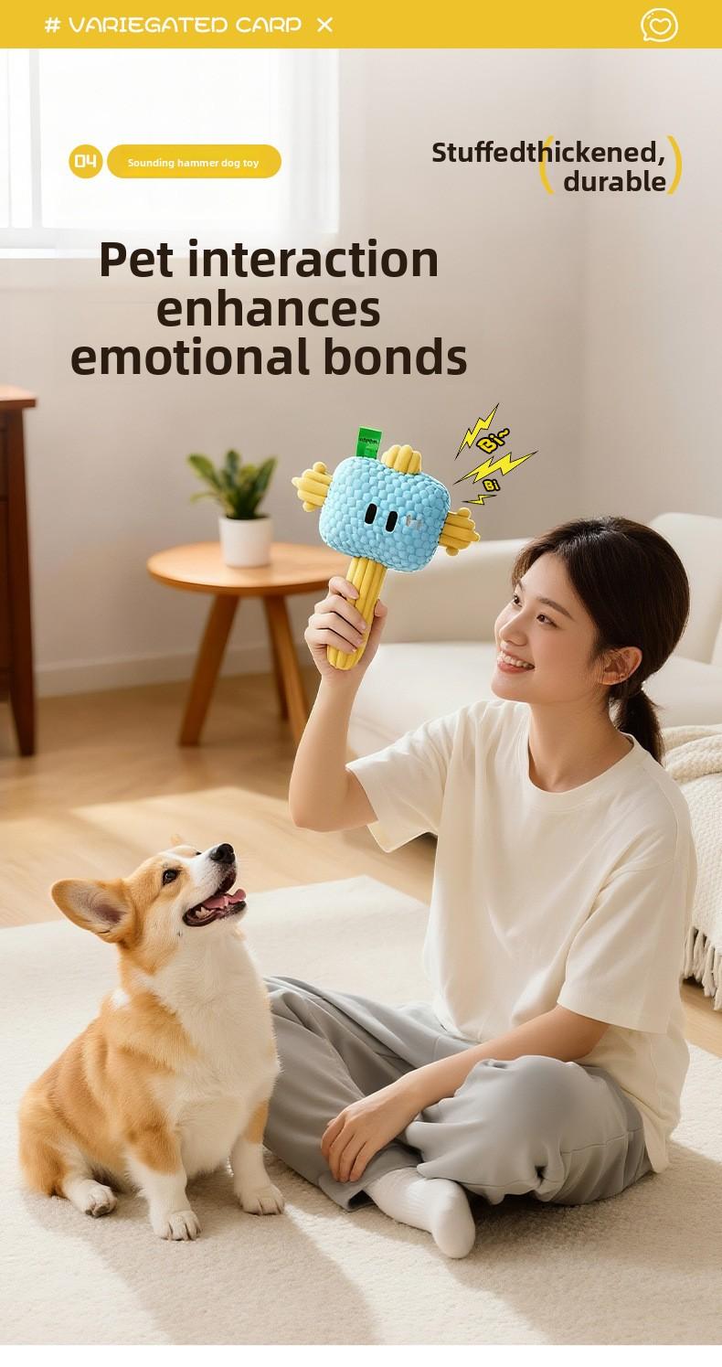 Dog Toy Whack-A-Mole Hammer Toy Chew Sound Interactive Durable Dog Toy Pet Plush Toy Wholesale