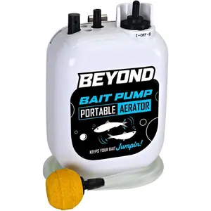 Portable Live Bait Aerator Pump - Long Lasting Battery Powered Bubbler - Water Resistant Design - XL Air Stone Keeps Your Bait Alive Longer
