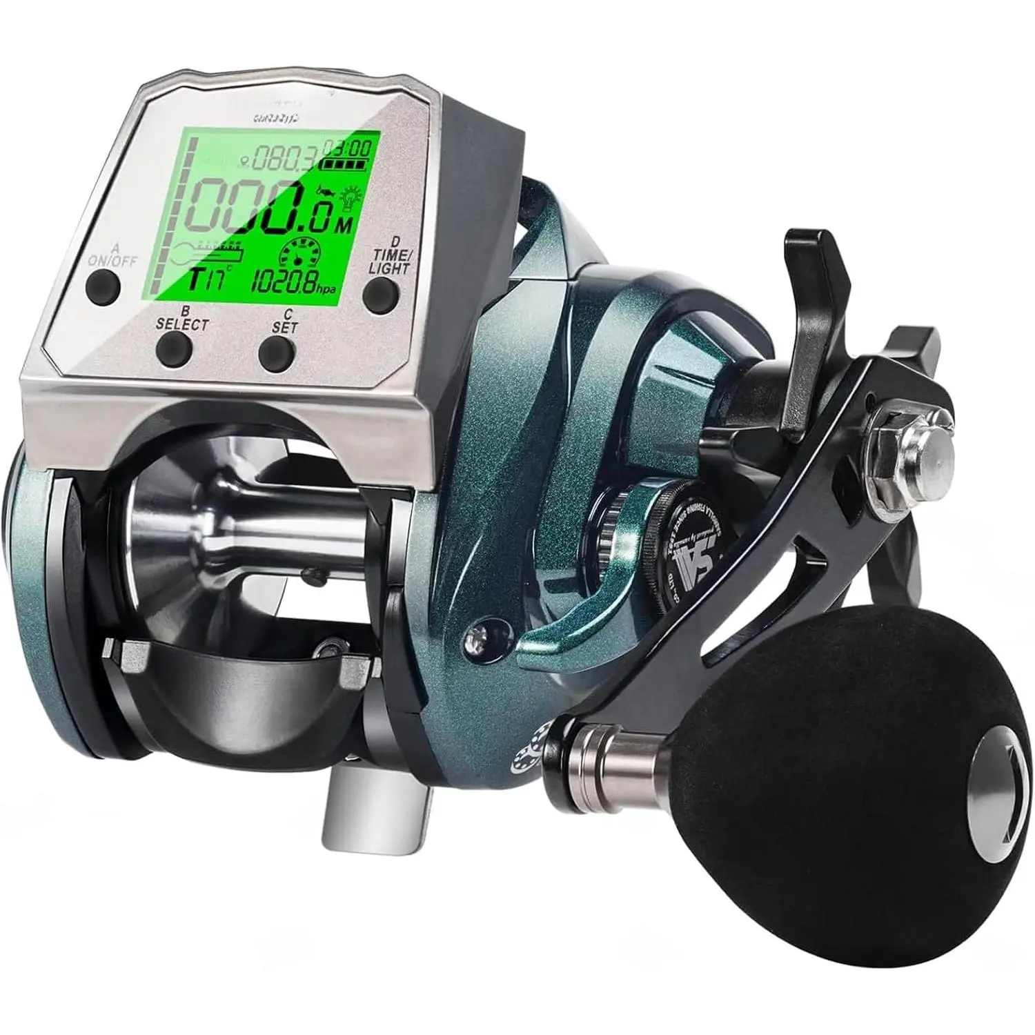Line Counter Digital Baitcasting Fishing Reel with LCD Display Ultralight Baitcaster Reel, 22-35 Lb Max Drag, 6.3:1/7.2:1 Gear Ratio, Left/Right Handed, for Freshwater & Saltwater