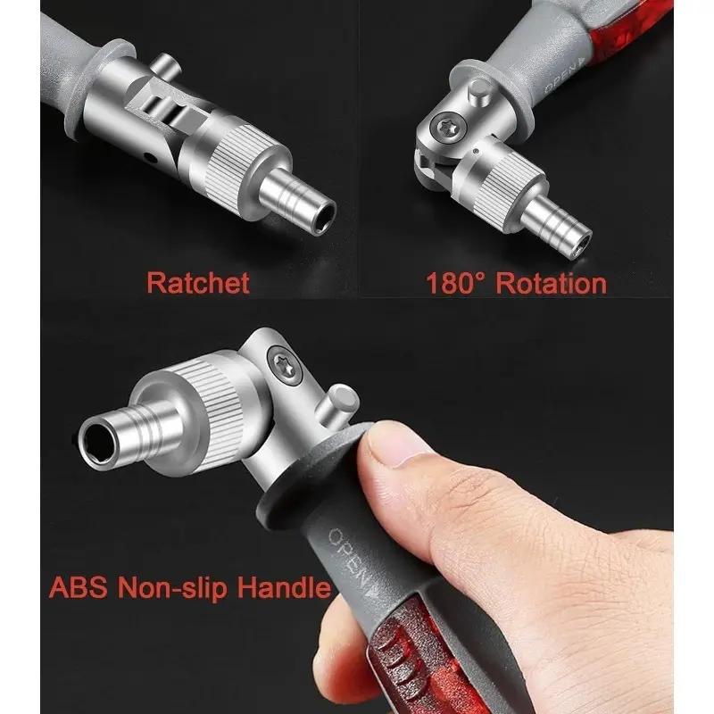 Mini Magnetic Screwdriver Set with Interchangeable Heads, Short Handle Design for Precision Work, Versatile Cross and Flat Screwdriver, Replaceable Screwdriver Bits