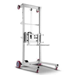 VEVOR Material Lift Winch Stacker, 551 lbs Capacity Pallet Truck Dolly, 70 in Max Lifting Height Manual Winch Stacker, Multifunctional Manual Pallet Truck Stacker with Wheels and Adjustable Fork