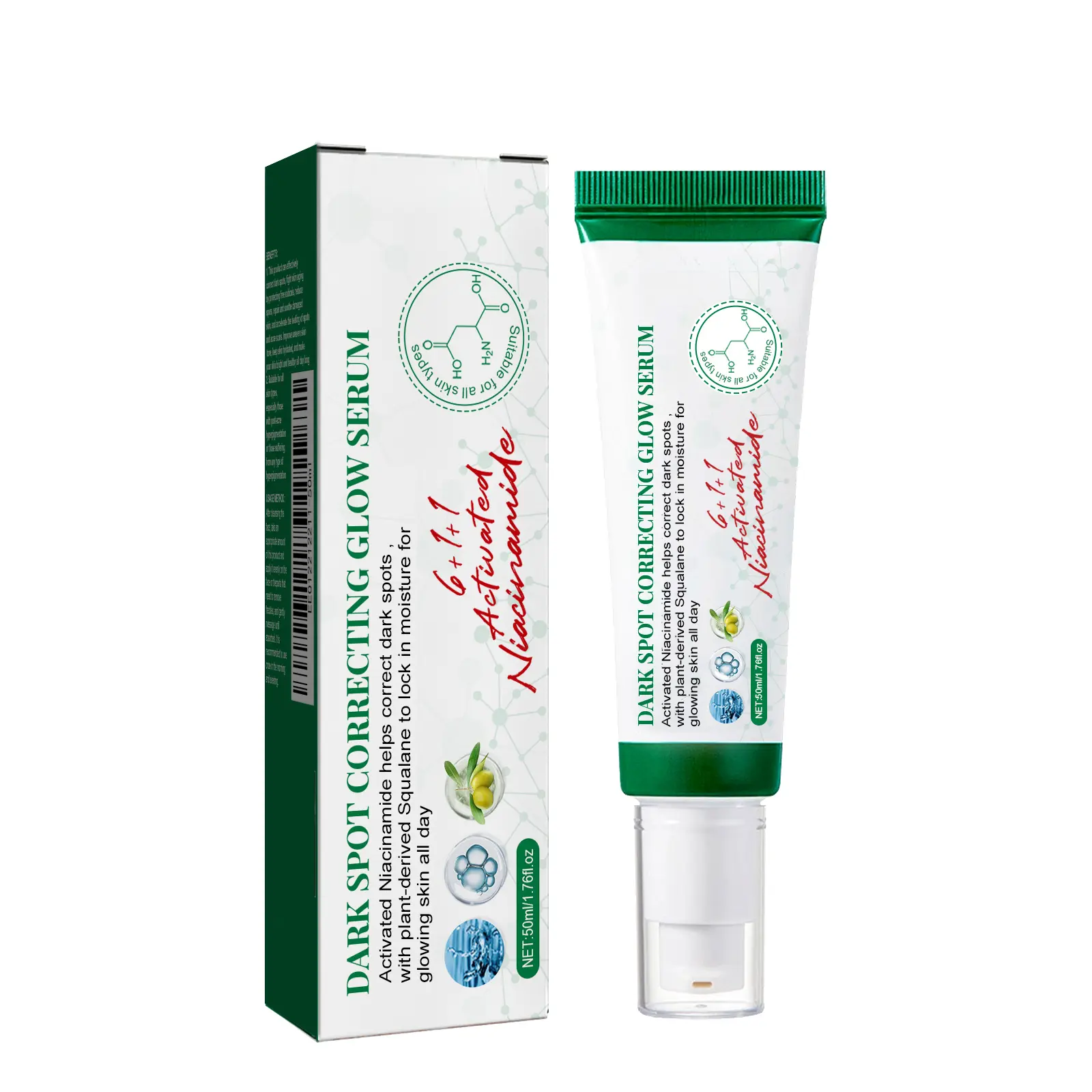 Brightening Face Serum with Glycerin, Panthenol, Sodium PCA & Squalane, Hydrating Serum for Radiant Even-Looking Skin