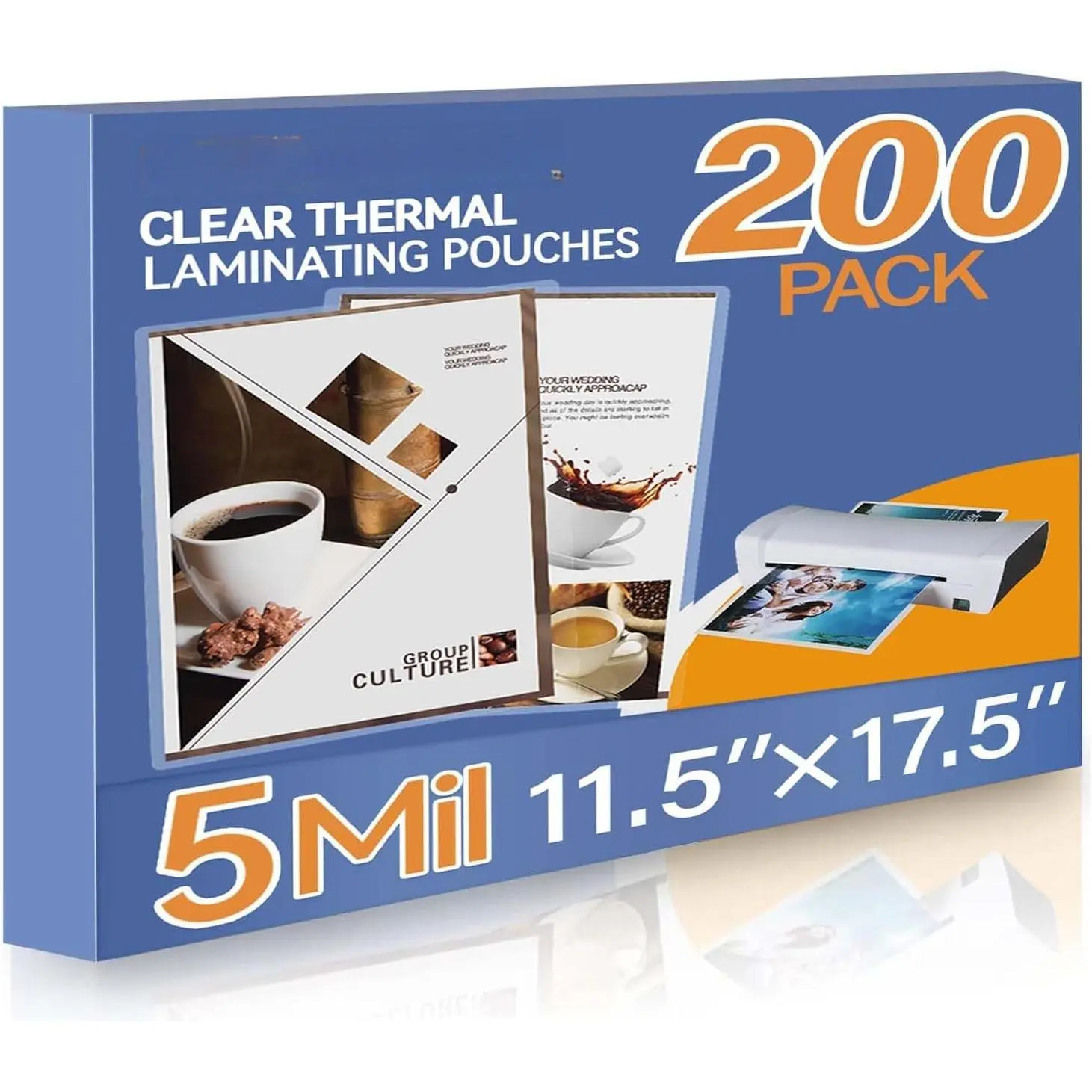 100 Pack Laminating Sheets, Hold 11 x 17 Inch Sheet, 5 Mil Clear Thermal Laminating Pouches 11.5 x 17.5 Inch Lamination Sheet Paper for Laminator, Round Corner