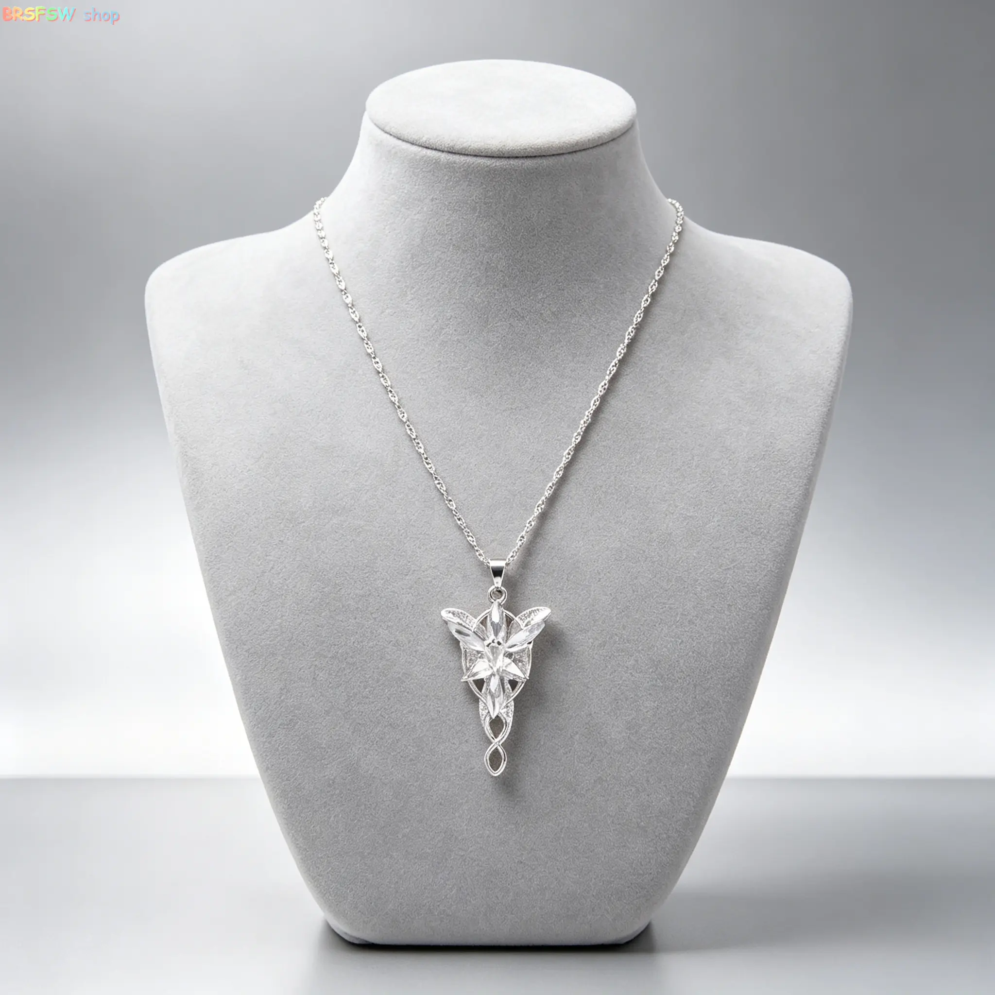 Unisex Silver-Tone Star Shape Crystal Pendant Necklace, Versatile Charms for Bags Accessory, Ideal Gift Idea for Women (Sports & Outdoor Outfit Accent)