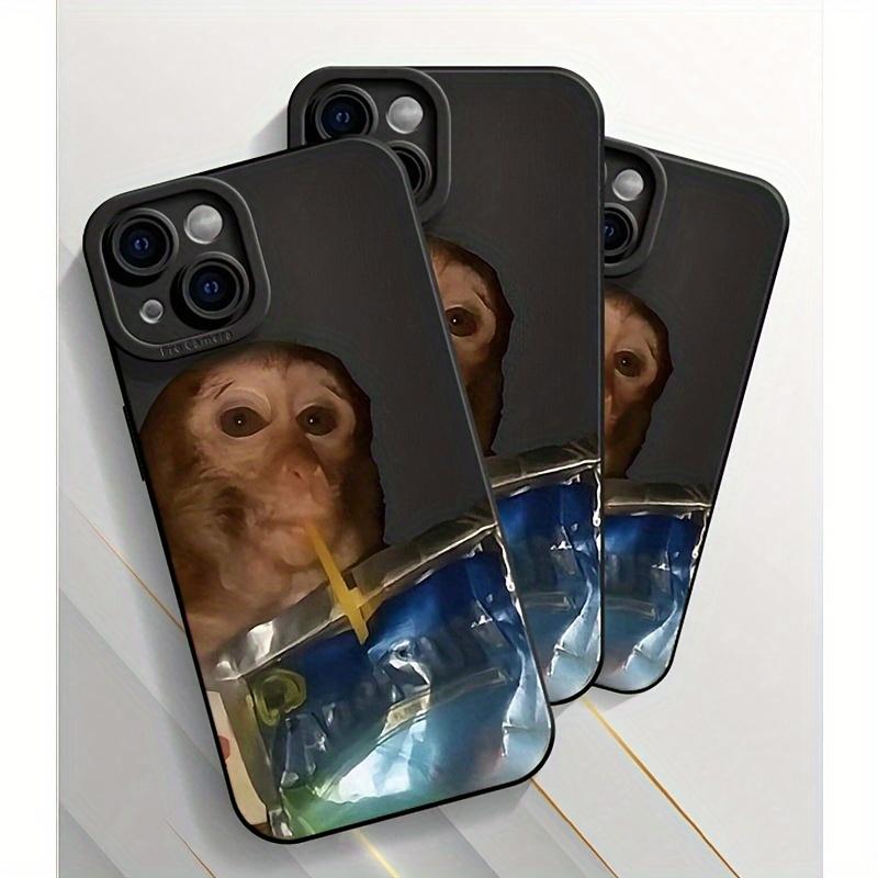 Monkey Sipping Caprisun Phone Case for iPhone 16PROMAX/16PLUS/16PRO/16/15PROMAX/15PLUS/15PRO/15/14PROMAX/14PLUS/14PRO/14/13PROMAX/13PRO/13/12PROMAX/12PRO/12/11Promax/11Pro/11/Xsmax/11Promax/11Pro/11/Xsmax Gift Phone Case