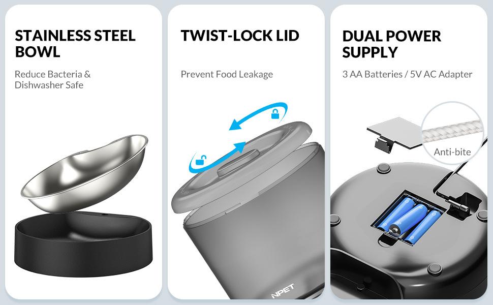 Automatic Cat Feeder 4L Food Dispenser with Graffiti APP Remote WIFI Smart Pet Feeding Supplies for Cats and Dogs