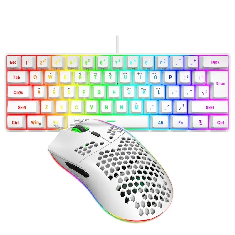 Hot Selling HXSJ 61 Keys V700 RGB Luminous Mechanical Feel Keyboard and Mouse Combos Gaming Set for Computer Game