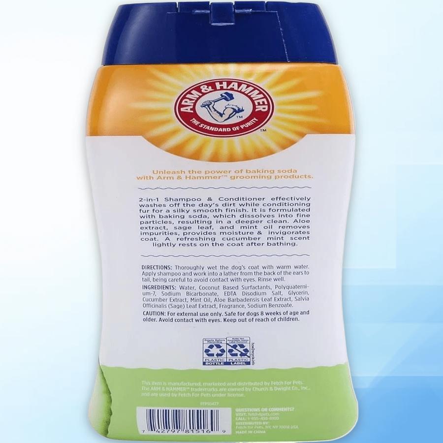 Arm & Hammer 2-in-1 Dog Shampoo & Conditioner – Cucumber Mint Scent, 20 oz