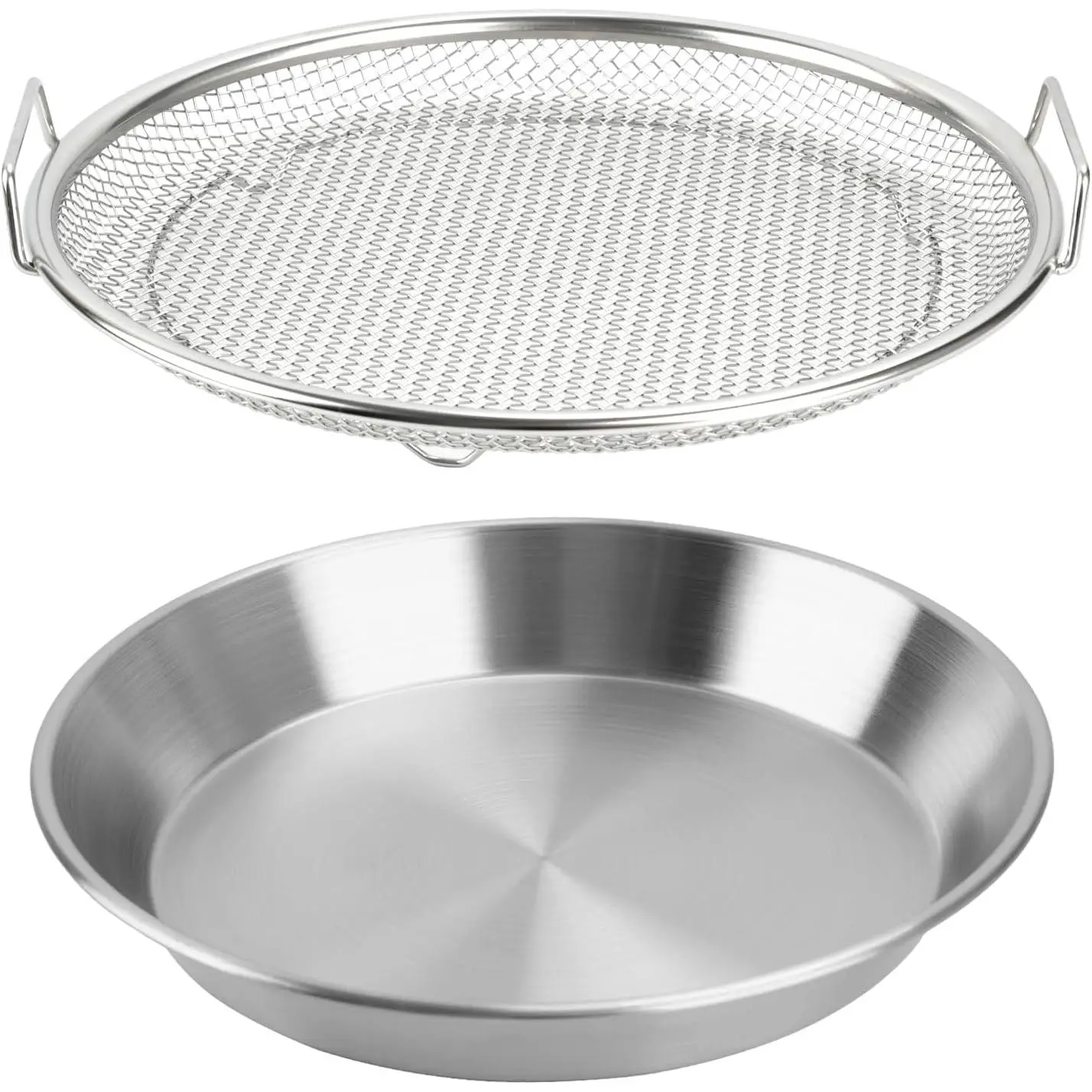 Oil Filter Tray, Stainless Steel Mesh Drain Basket Colanders Air Fryer Accessories for Fried Food Draining Rack Barbecue Grill Tray Net Draining Pan Strainer for Vegetable Dessert