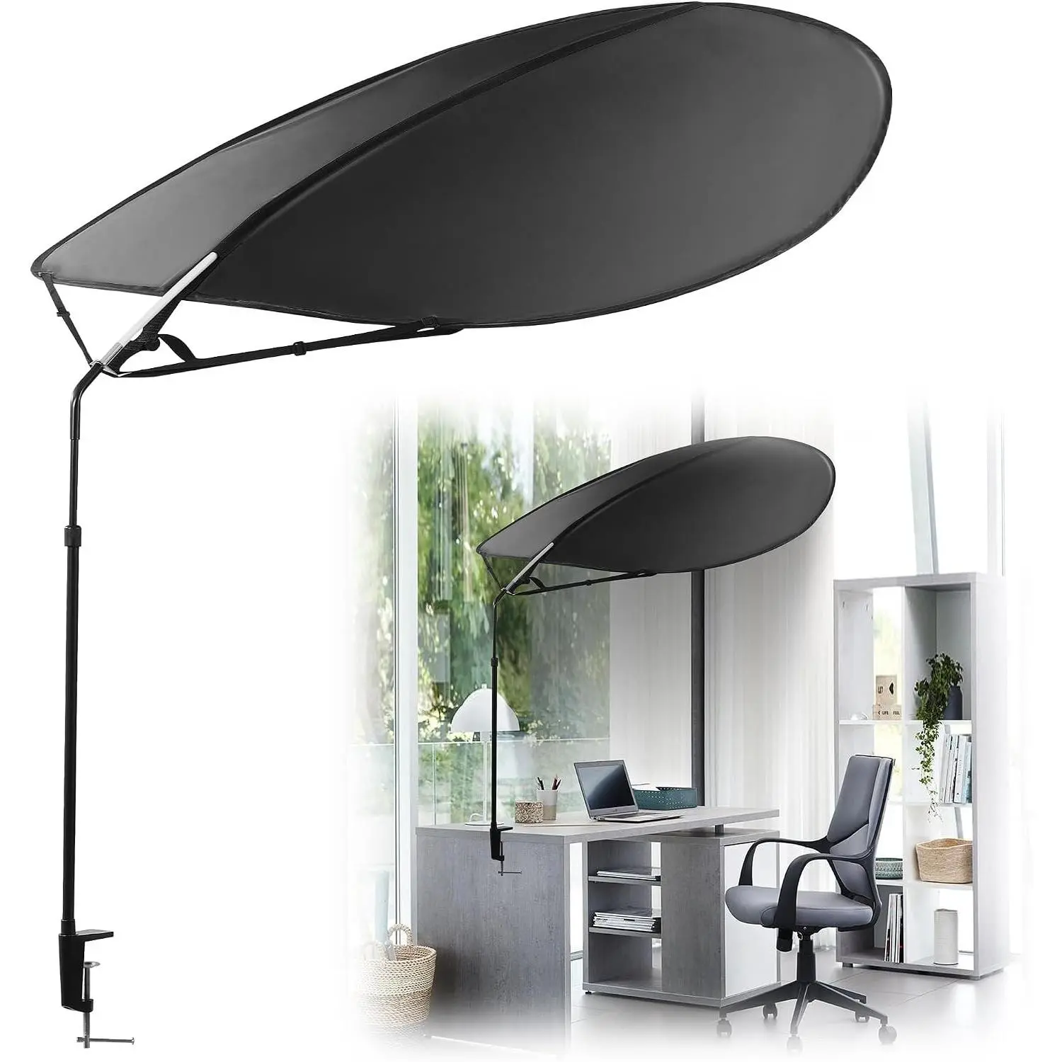 Large Office Cubicle and Desk Shade, 360° Rotation and Horizontal Swivel Adjustable Cubicle Light Shield, Designed for Light Sensitive Worker, Ideal Shade for Office Cubicles and Desks(L)