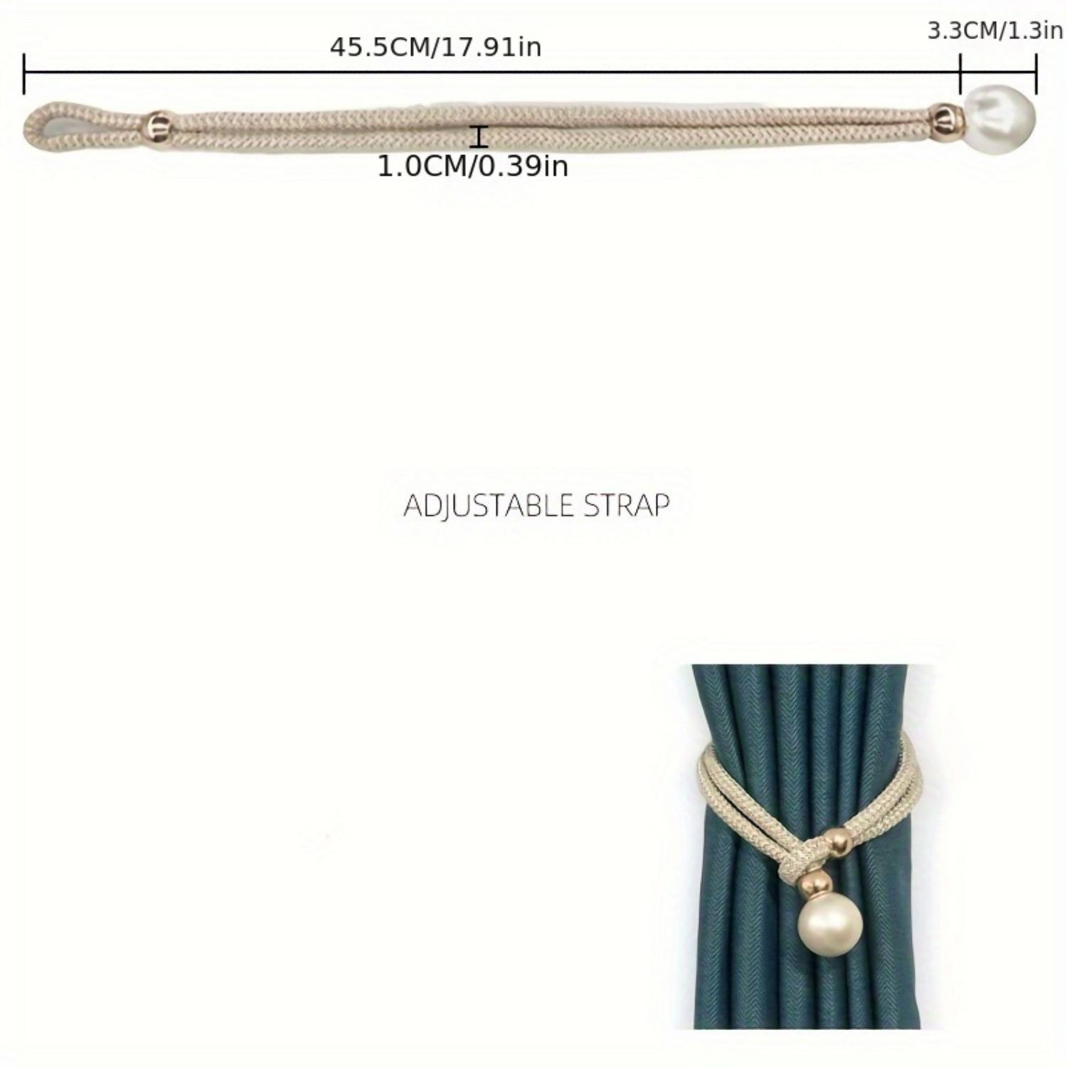 Elegant Faux Pearl Decor Curtain Tieback, 2 Counts Adjustable Rope Holdback, Chic Curtain Accessories for Home Decor, Interior Decoration Accessories, Window Decorations Supplies
