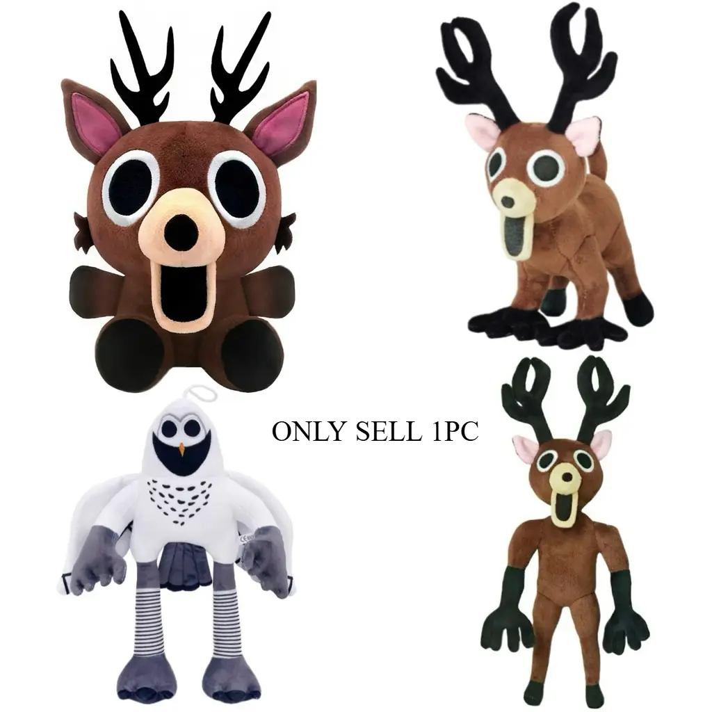 Retro Gothic Horned Deer Stuffed Doll Grotesque Monster Plushie Weird Decor Toy For Teenagers Collection Stuffed Animal Gifts
