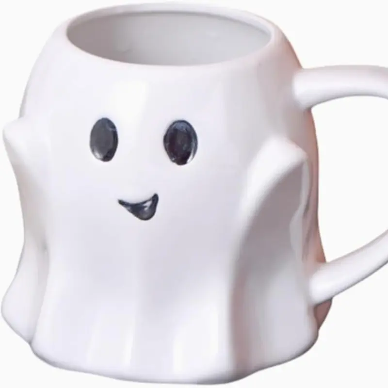 Cute Ghost Ceramic Coffee Mug, Ideal for Daily Drinks & Gifting