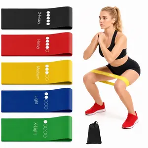 Resistance Band Set, 5 Counts/set Elastic Exercise Loop Band with Carry Bag, Stretch Band for Booty Legs, Fitness Training Band, Workout Bands, Stretching Gear, Fitness Equipment for Home Gym