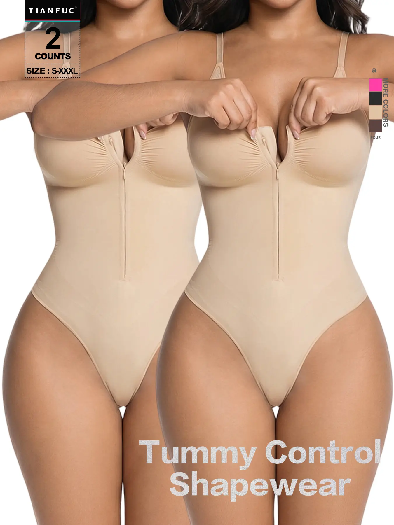 2026 New Women's Seamless Faja Shaper Bodysuit, Y-Shape Shapewear, Sweet Heart Neckline, Breathable Comfort, Zipper Design, Wearable Underwear