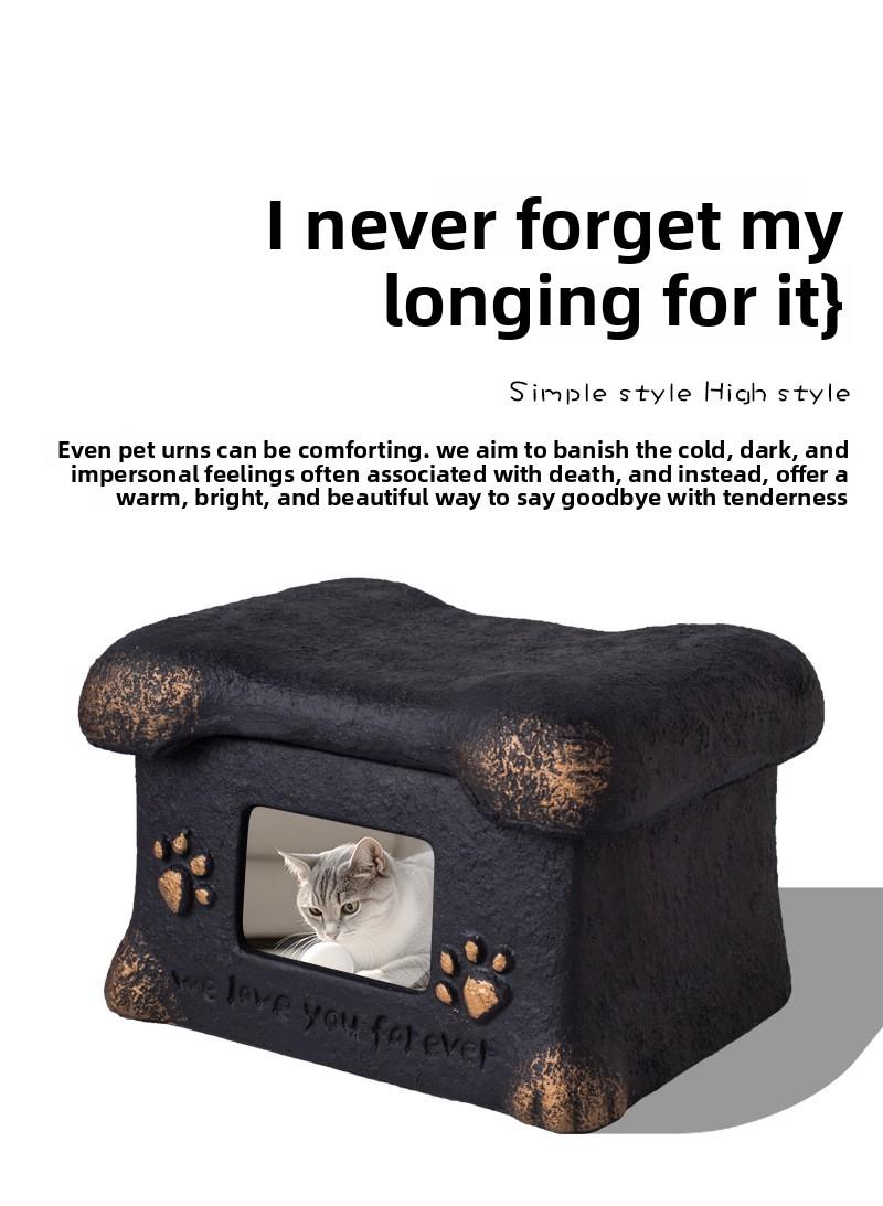 SoPets Pet Cremation Urn for Dogs Cats Personalized Memorial Box for Ashes with Secure Lid and Engraving Plate to Honor Your Beloved Pet Angel